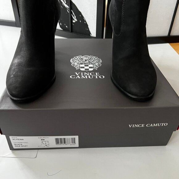 Vince Camuto Feina ankle bootie black silk goat size 8 - Picture 2 of 7